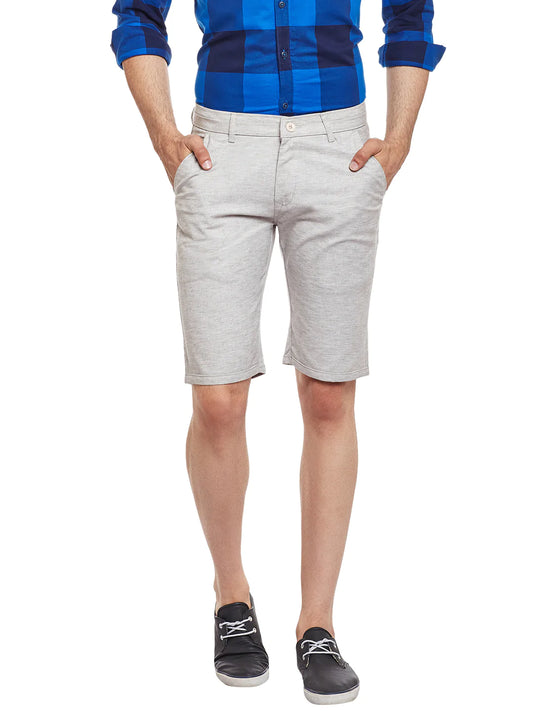 Men Grey Cotton Shorts