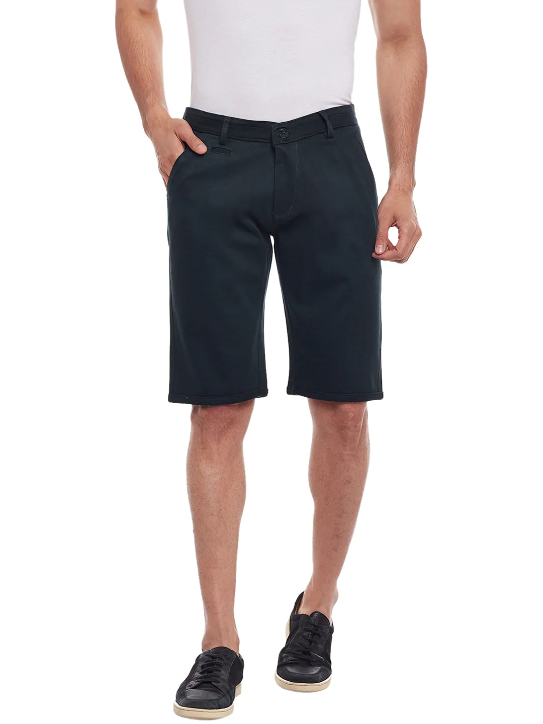 Men Green Cotton Shorts