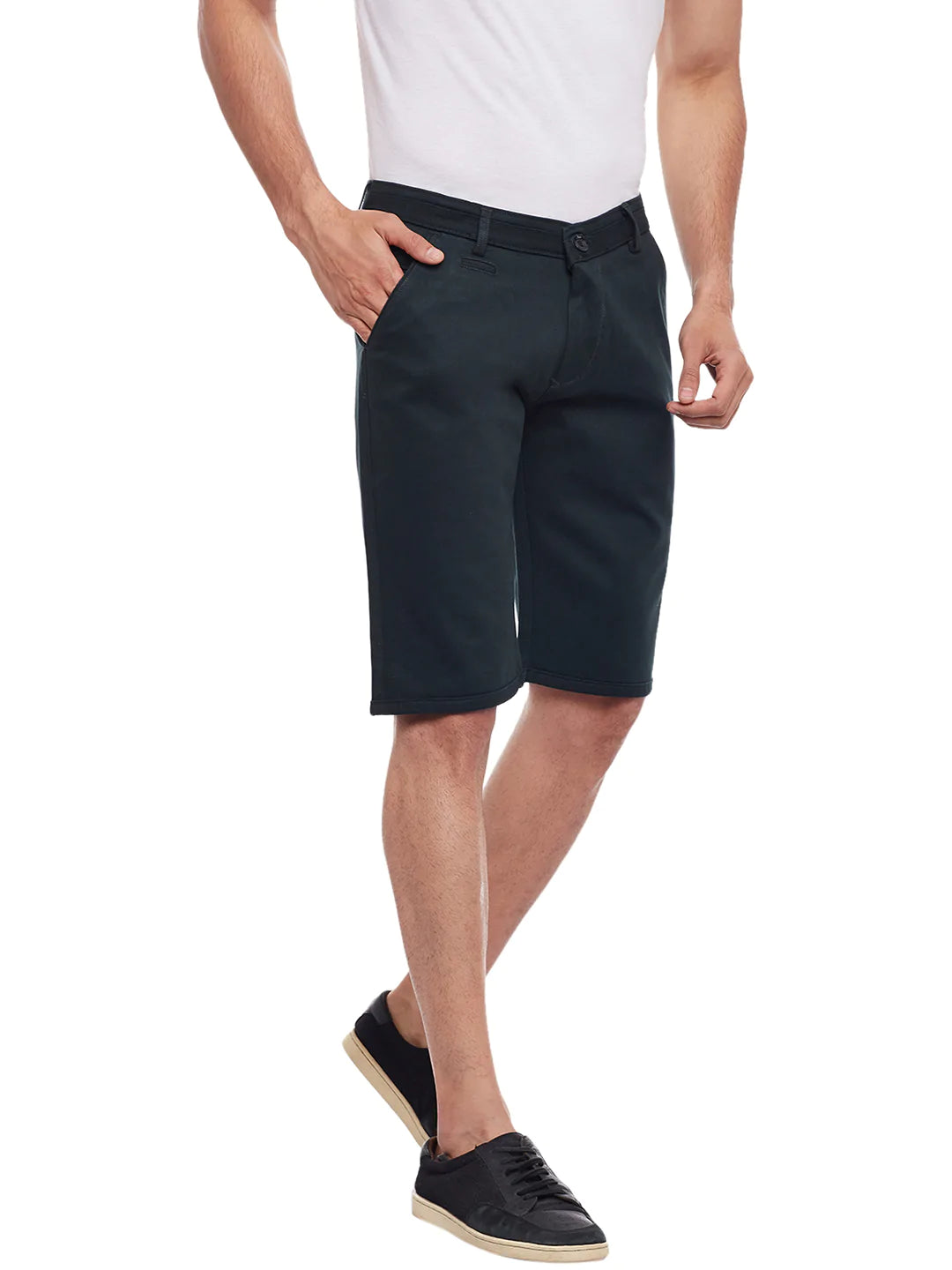 Men Green Cotton Shorts