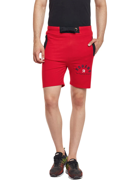 Men Red Slim Fit Shorts