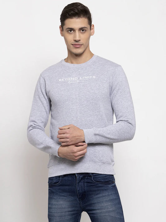 Men Grey Solid Sweatshirt