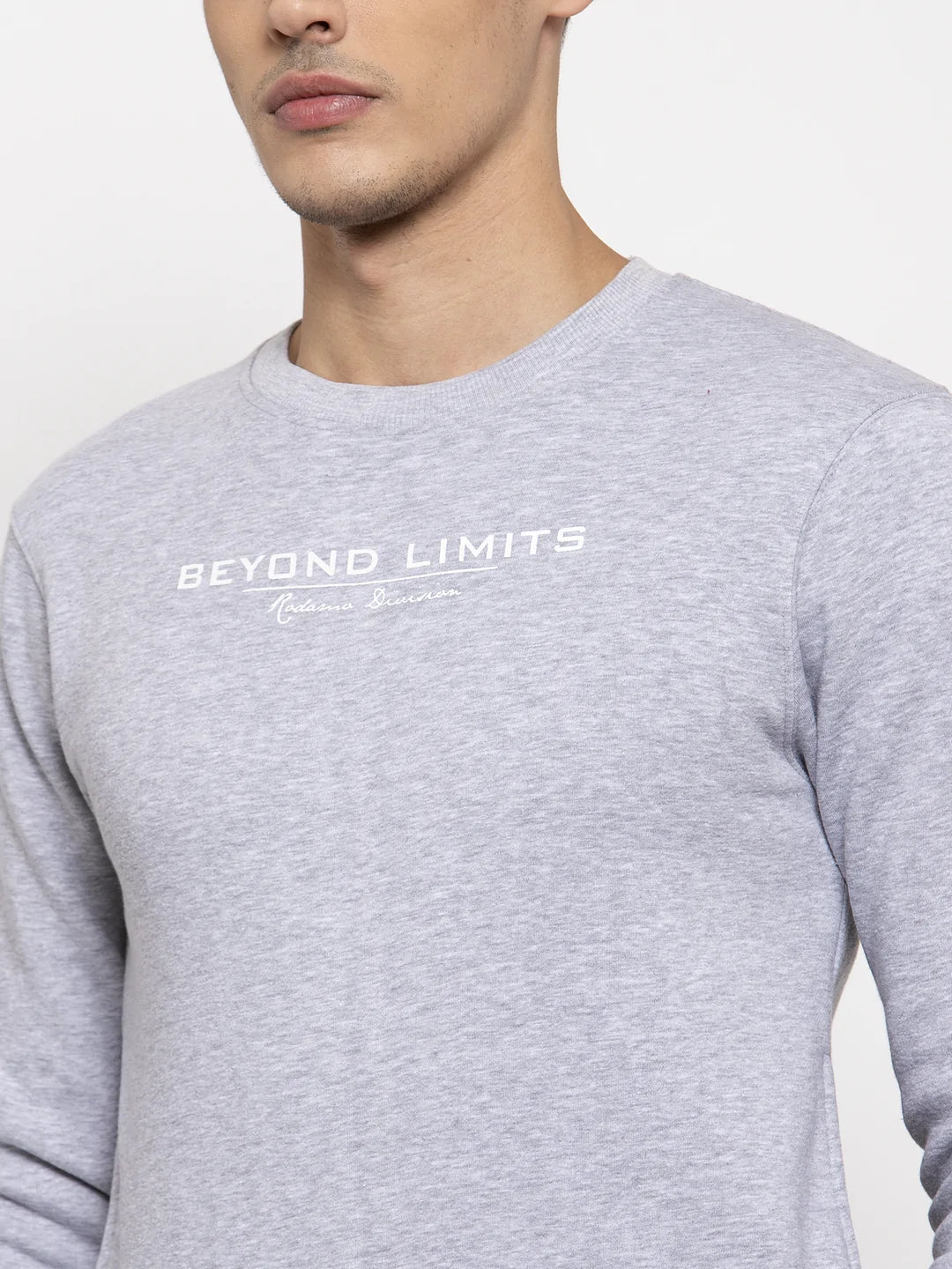 Men Grey Solid Sweatshirt